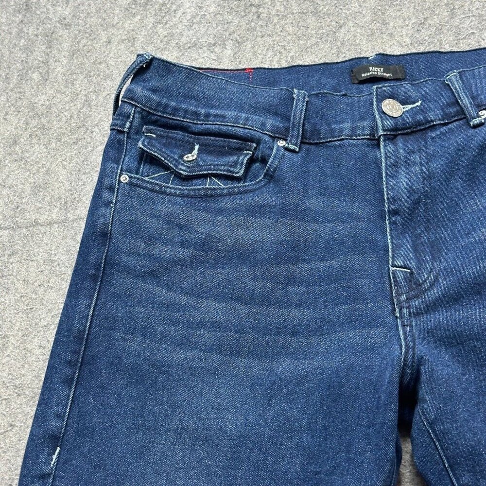 True Religion Denim Shorts Men 36 Blue Ricky Relaxed Straight 12" Jean Bermuda - Picture 2 of 16